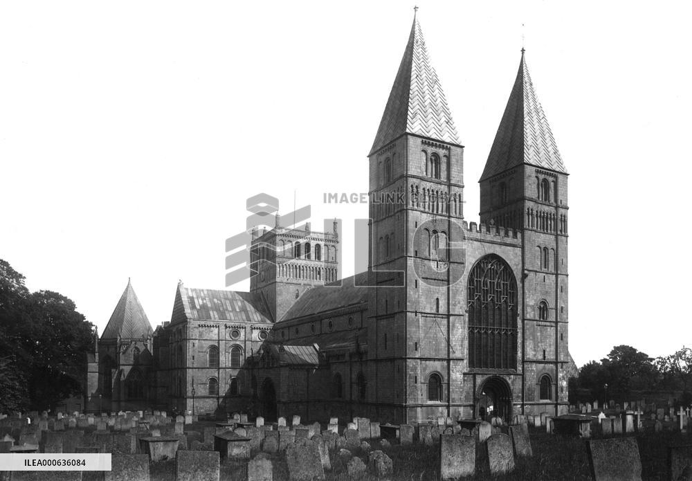 Southwell, the Minster, the West Towers 1895