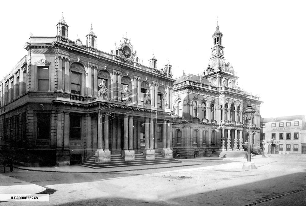 Ipswich, the Town Hall and the Post Office 1896