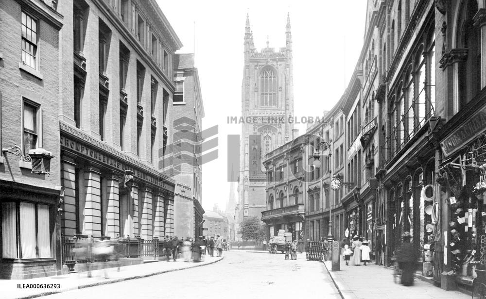 Derby, Iron Gate and the Church 1896