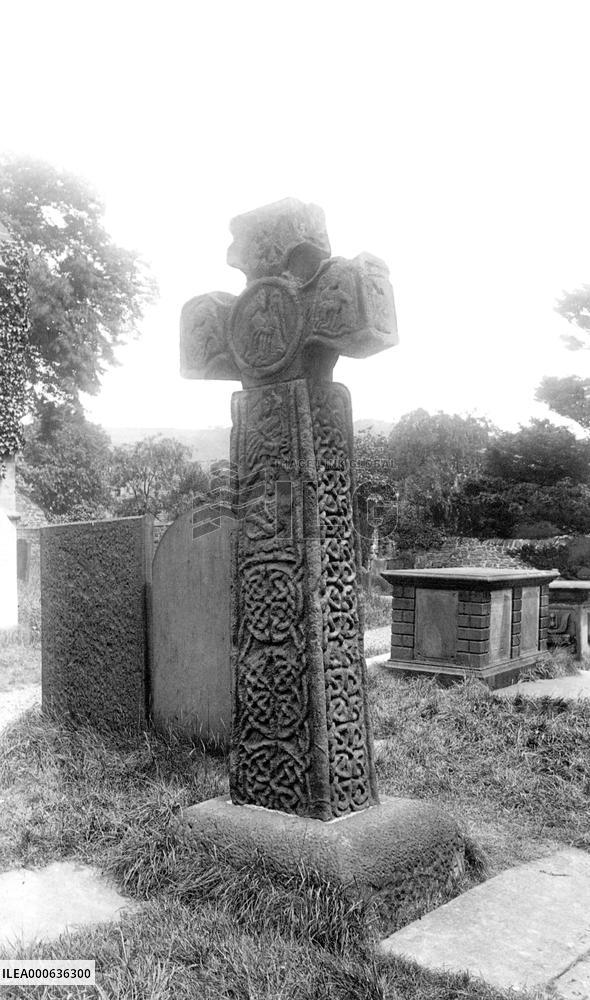Eyam, the Saxon Cross 1896