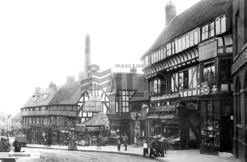 Shrewsbury, Wyle Cop c1891