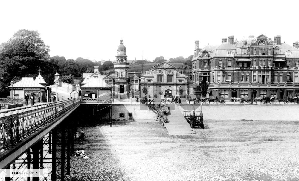 Penarth, Esplanade Hotel from Pier 1896