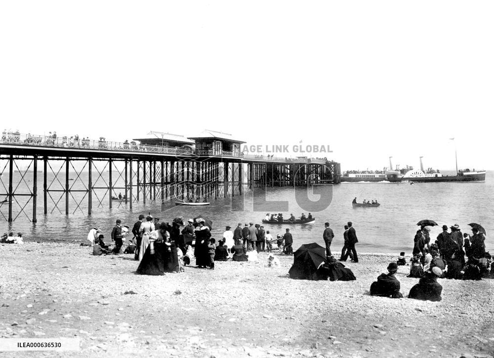 Penarth, the Pier and Steamer 1896