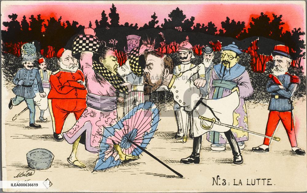 Cartoon impression of the Russo-Japanese War 3 of 5