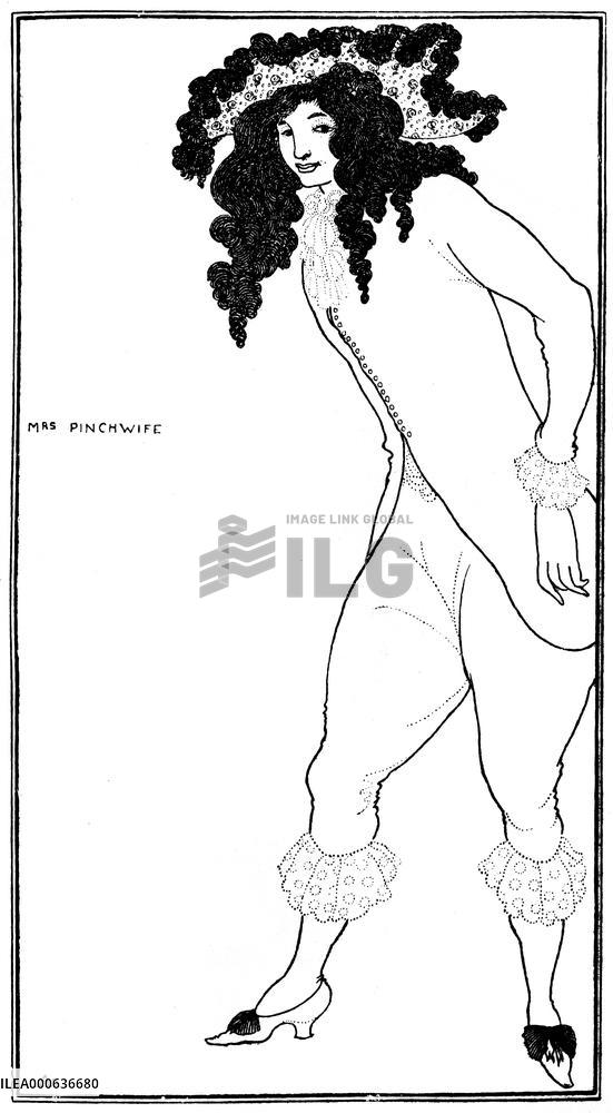 Mrs Pinchwife by Aubrey Beardsley