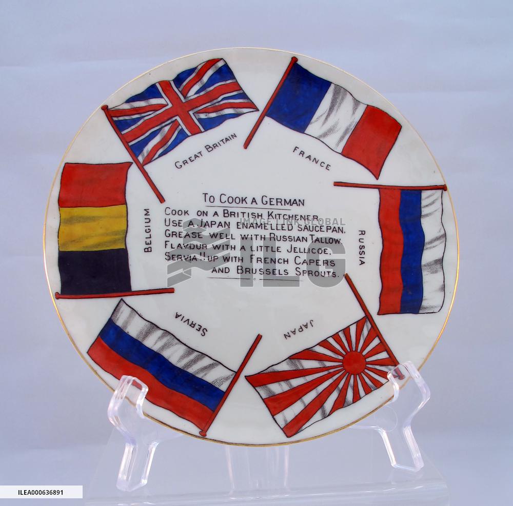 W  H  Goss china plate - Patriotic war humour