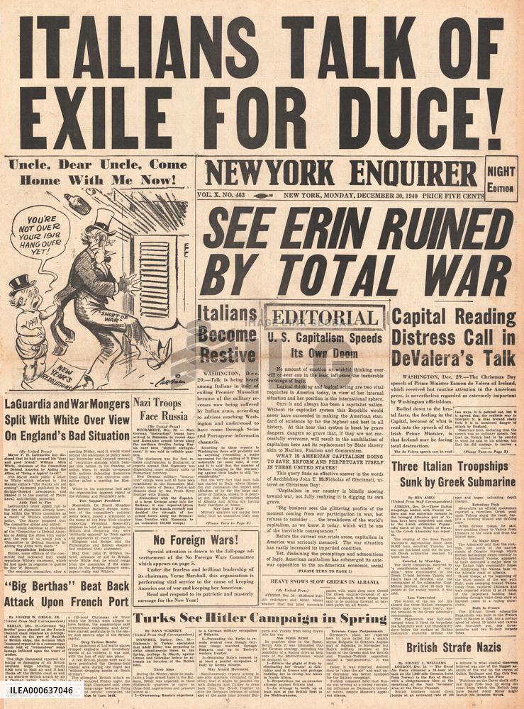 Italy talks of exile for Mussolini