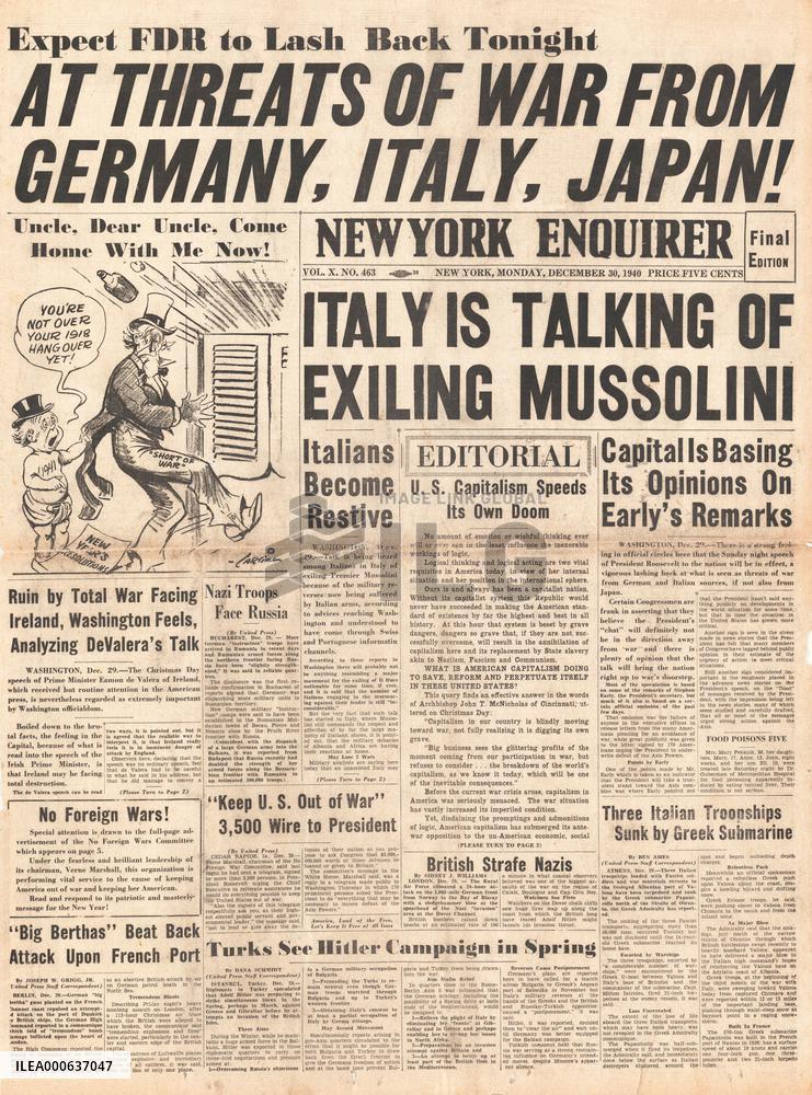 Italy talks of exile for Mussolini