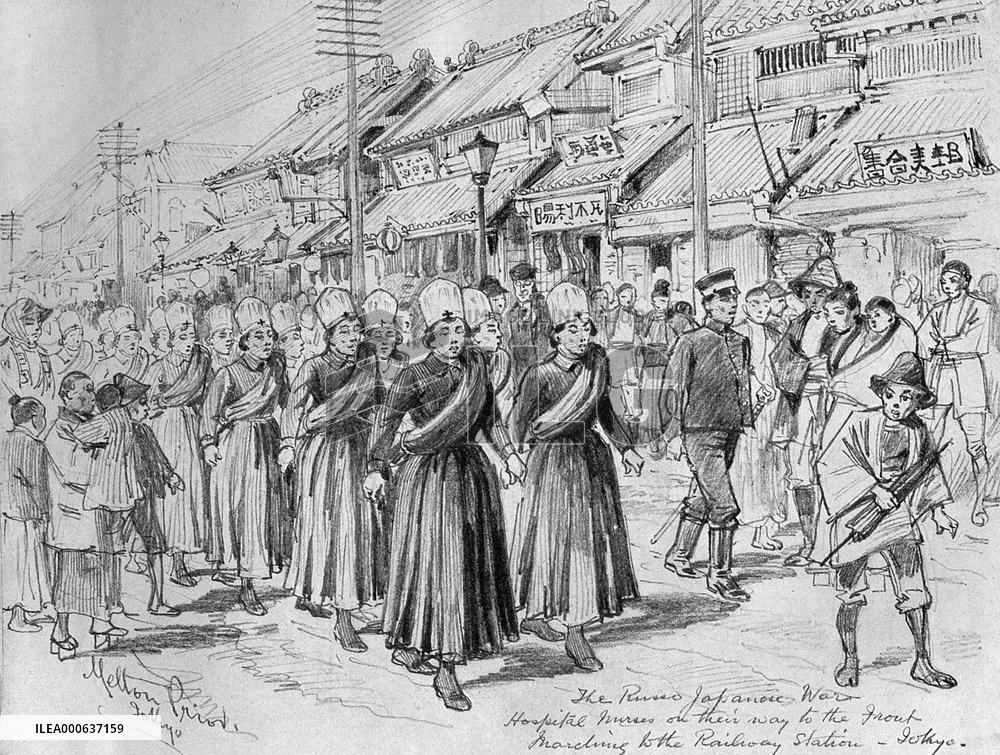 Red Cross in Japan, nurses for the front, 1904