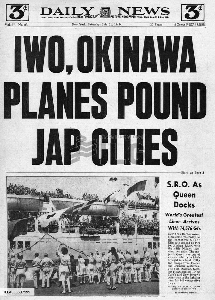 1945 Daily News (New York) Japanese cities bombed by US Air