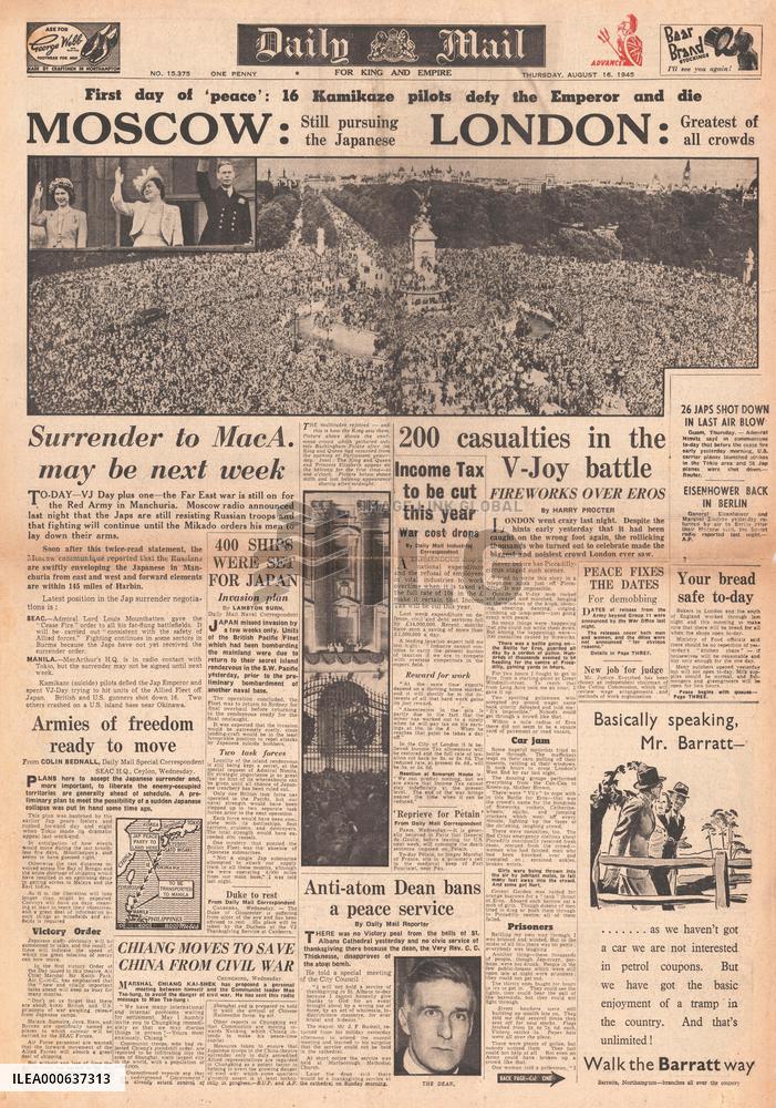 1945 Daily Mail VJ Day celebrations in London