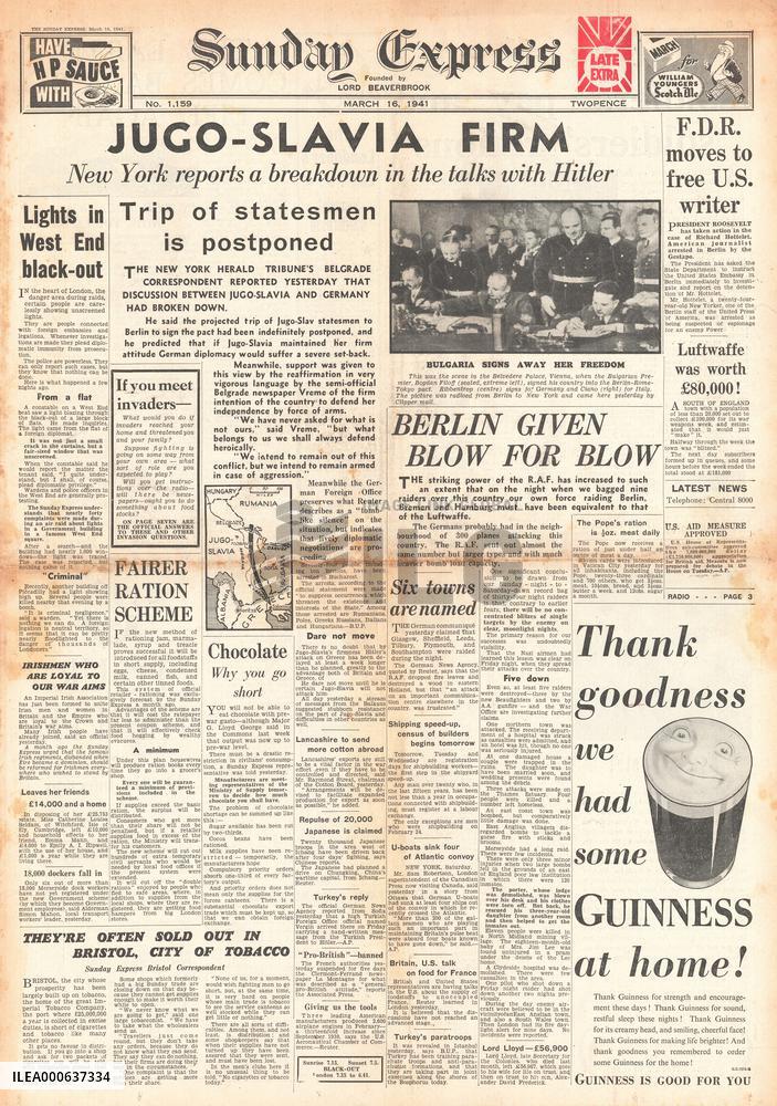 Sunday Express Talks break down between Yugoslavia and Germa