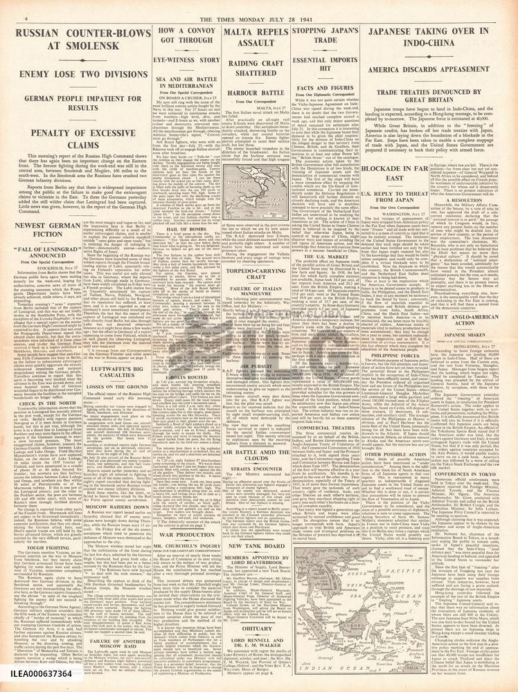 1941 The Times Russian Counter Attack at Smolensk