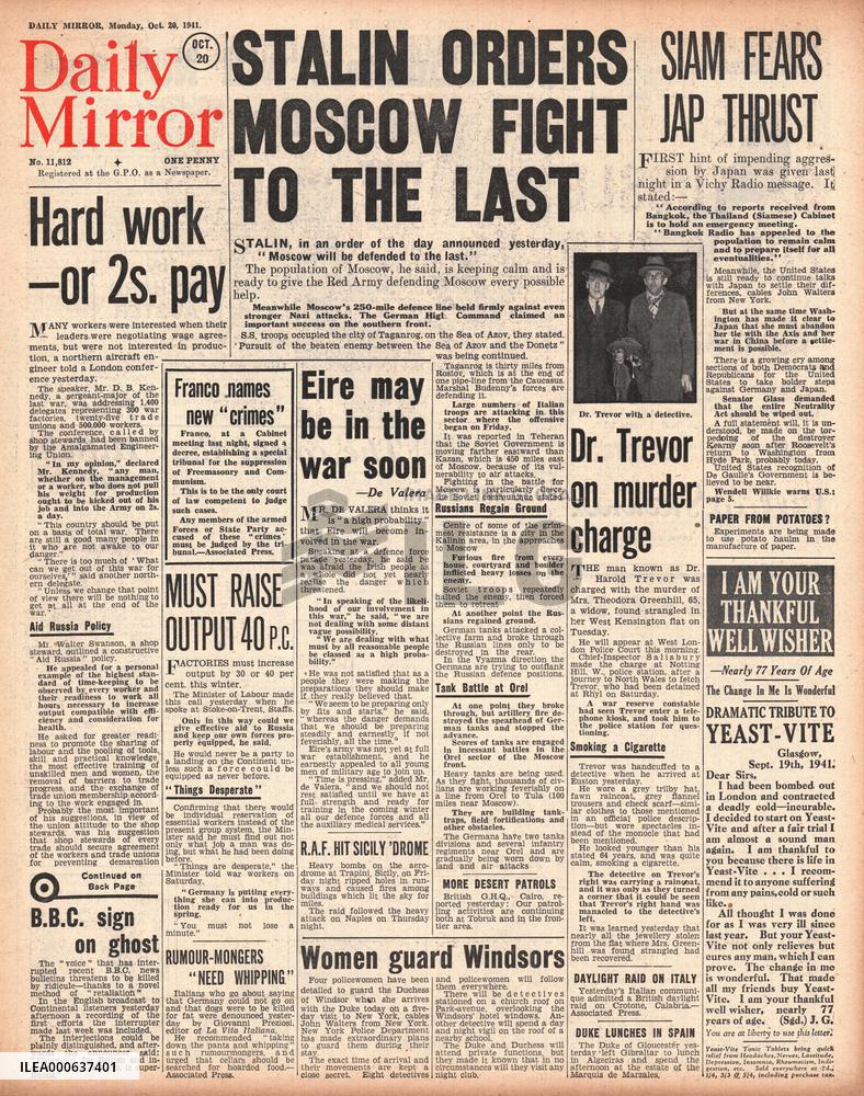 1941 Daily Mirror Battle for Moscow