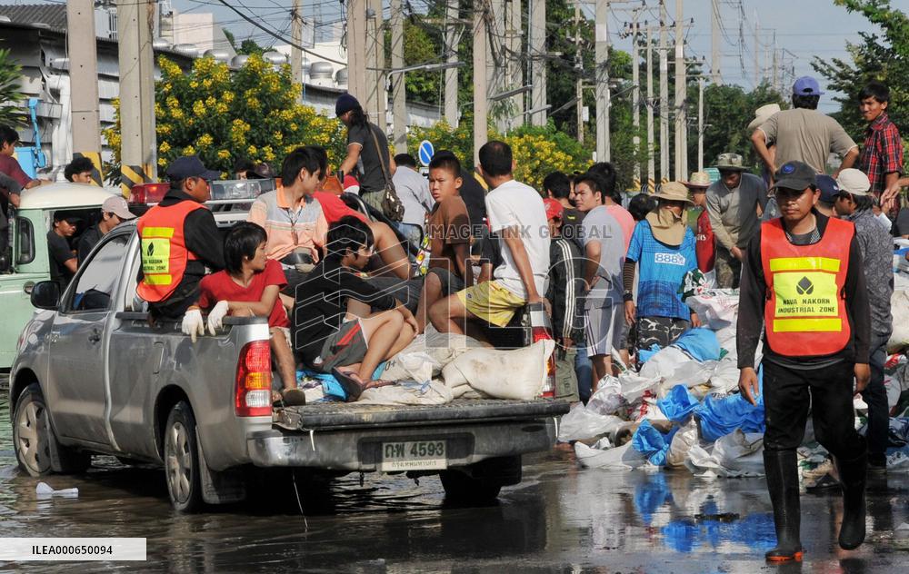 Flooding at industrial estate near Bangkok