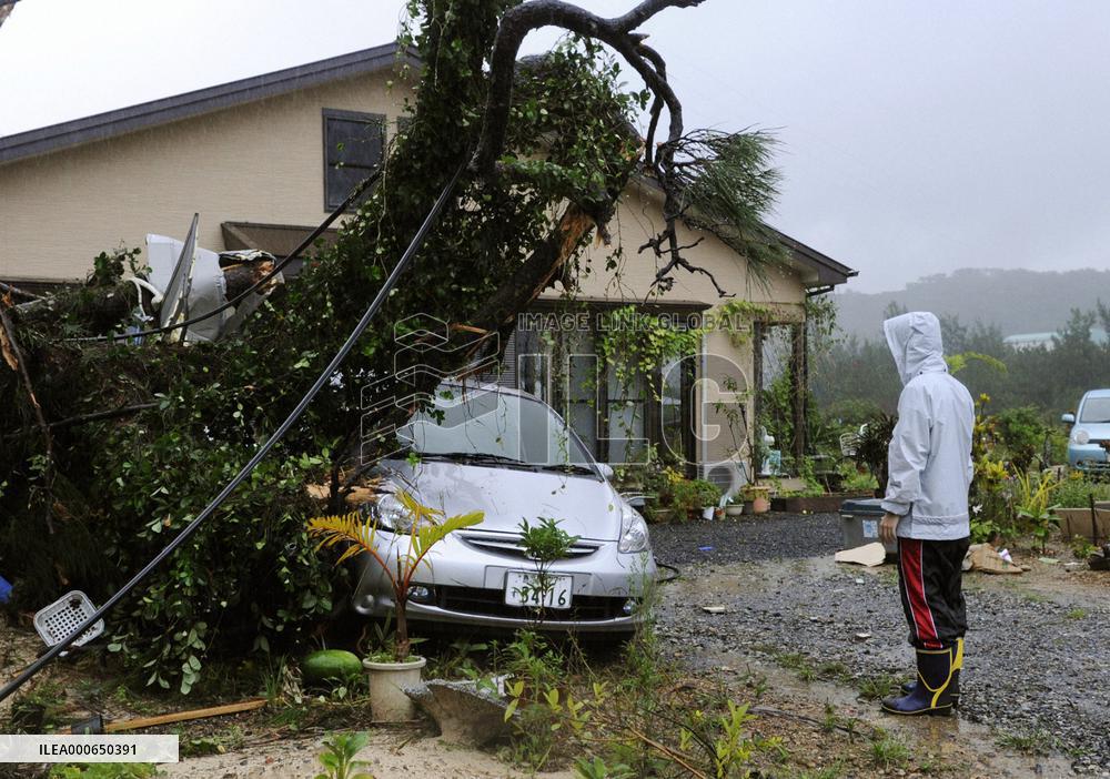Heavy rain on Amami-Oshima Island
