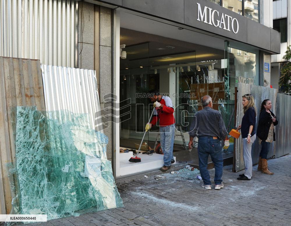 Aftermath of protests in Athens