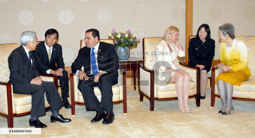 El Salvador president meets with Japanese emperor