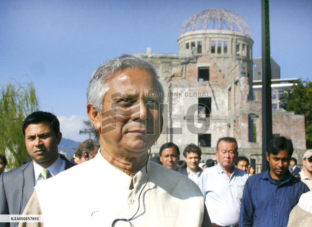 Nobel laureate Yunus visits Hiroshima