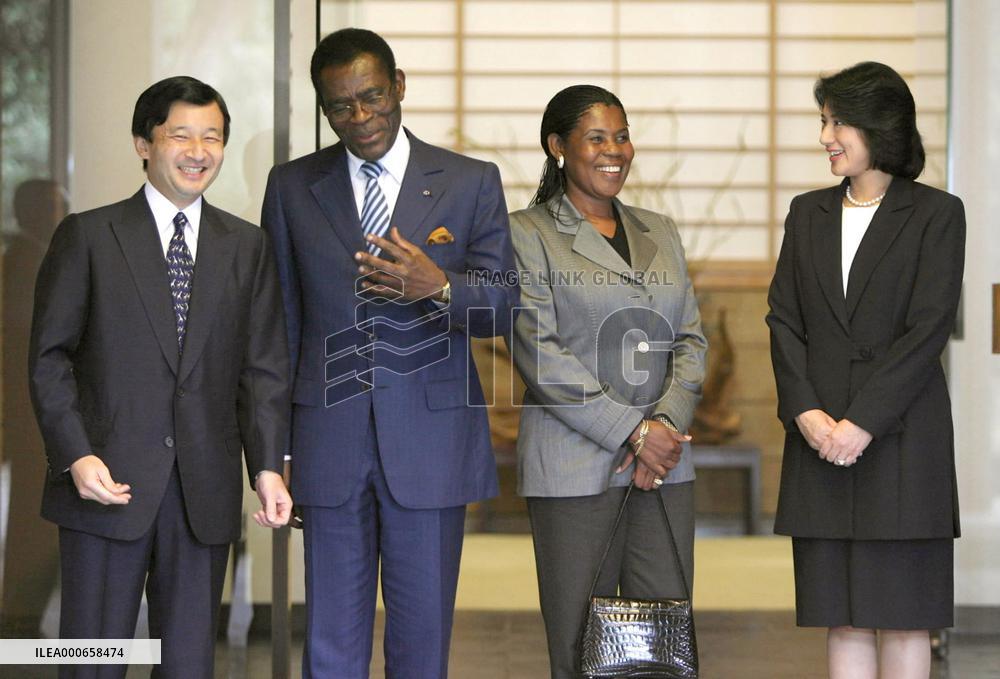 Equatorial Guinea's president visits Japanese crown prince