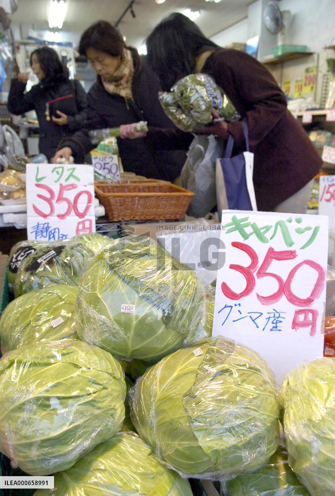Vegetable prices soar up in unusually cold winter