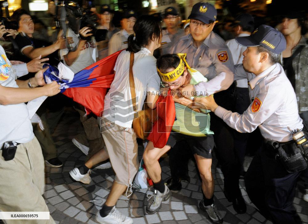 Anti-China protesters demonstrate against Beijing envoy