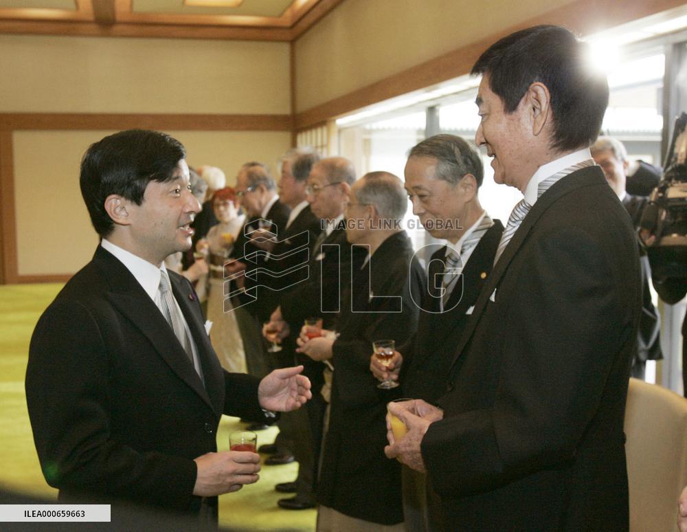 Emperor, empress invite cultural awards winners to tea party