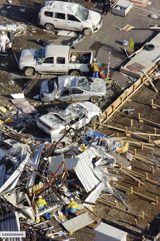 Work begins to clear rubble after deadly tornado in Saroma