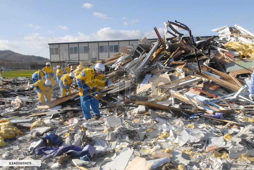 Work begins to clear rubble after deadly tornado in Saroma