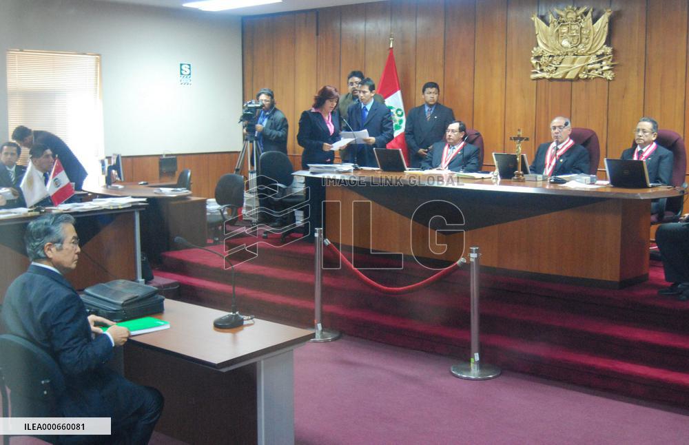 Fujimori pleads not guilty to human rights charges in 1st trial