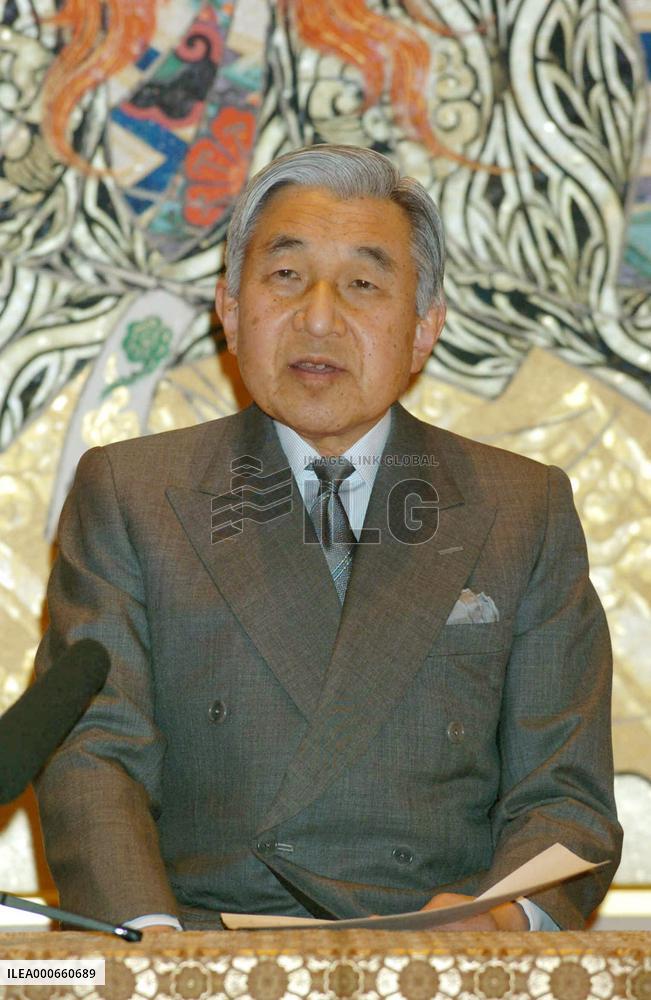 Emperor, turning 72, voices favorable view of female roles