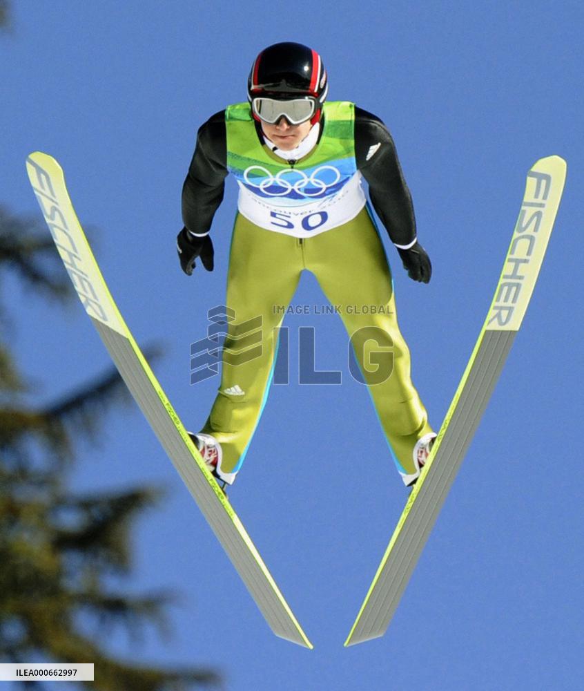Switzerland's Ammann wins Olympic large hill ski jumping