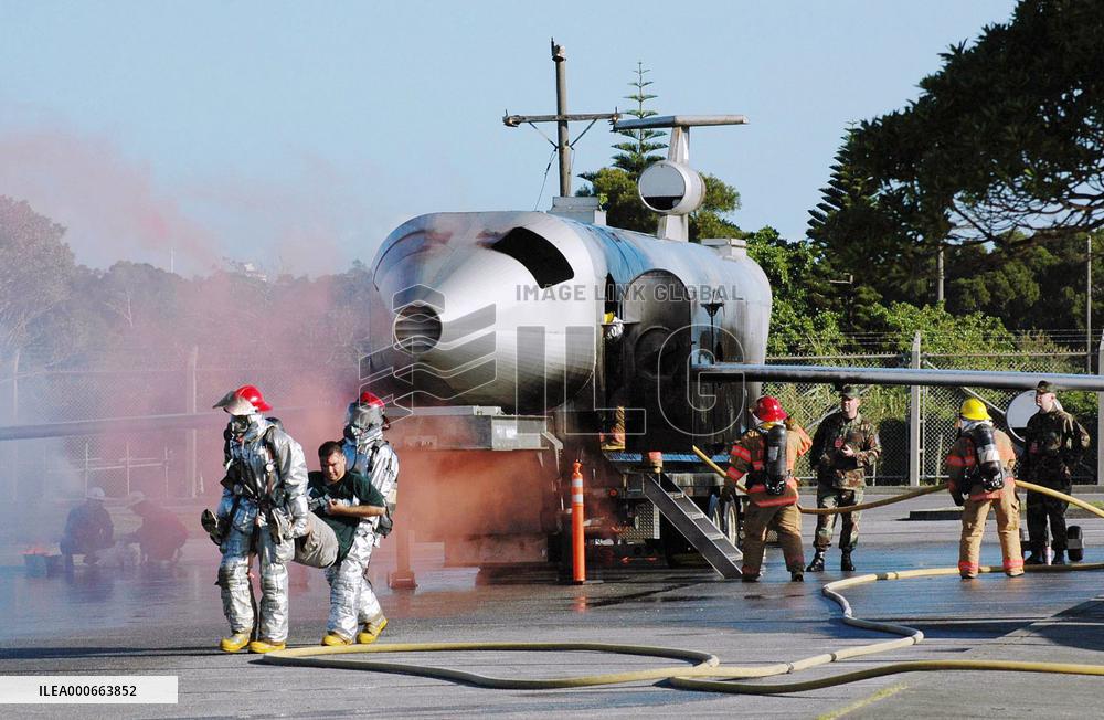 Japan, U.S. hold drill for military plane crash in Okinawa