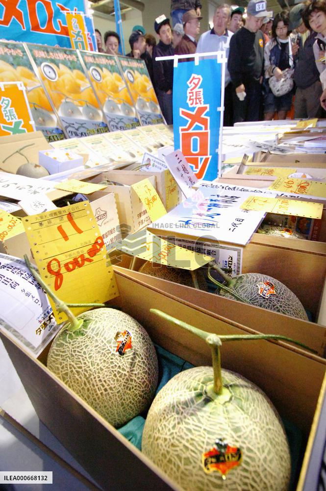 Pair of Yubari melons fetches record price of 800,000 yen