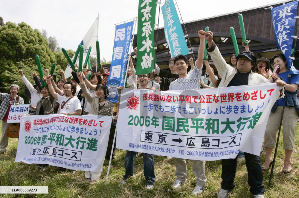 Anti-nuke protesters kick off annual Hiroshima-bound march