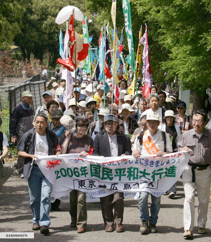 Anti-nuke protesters kick off annual Hiroshima-bound march