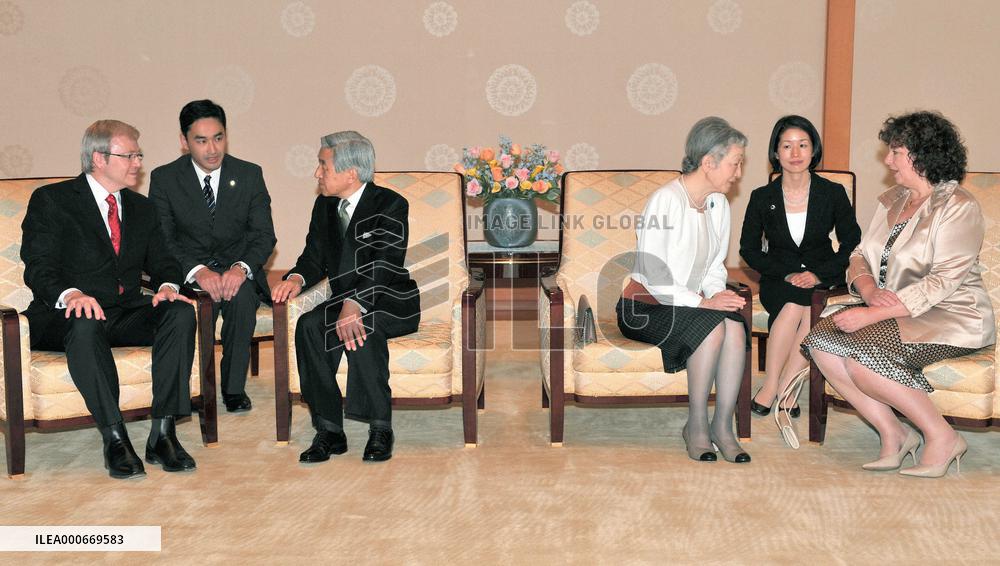 Australian Prime Minister Rudd meets with Emperor Akihito