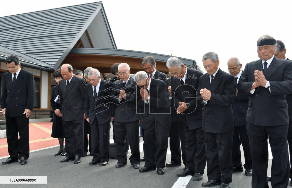 Memorial held on anniv. of fatal quake in northeastern Japan