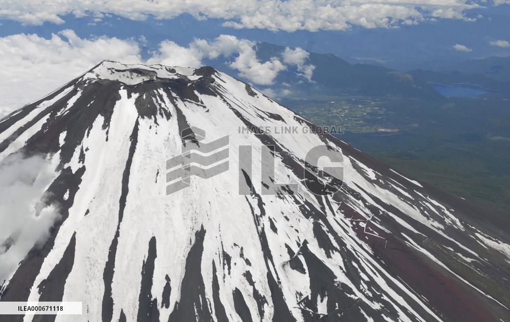 Mt. Fuji still snow-capped, delay likely in climbing season