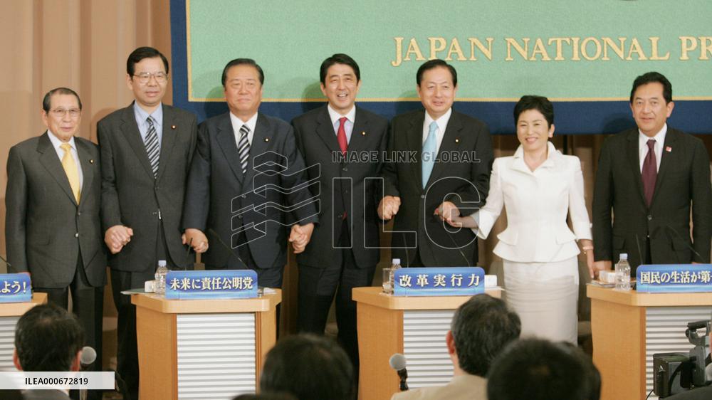 Party chiefs engage in pension debate ahead of election