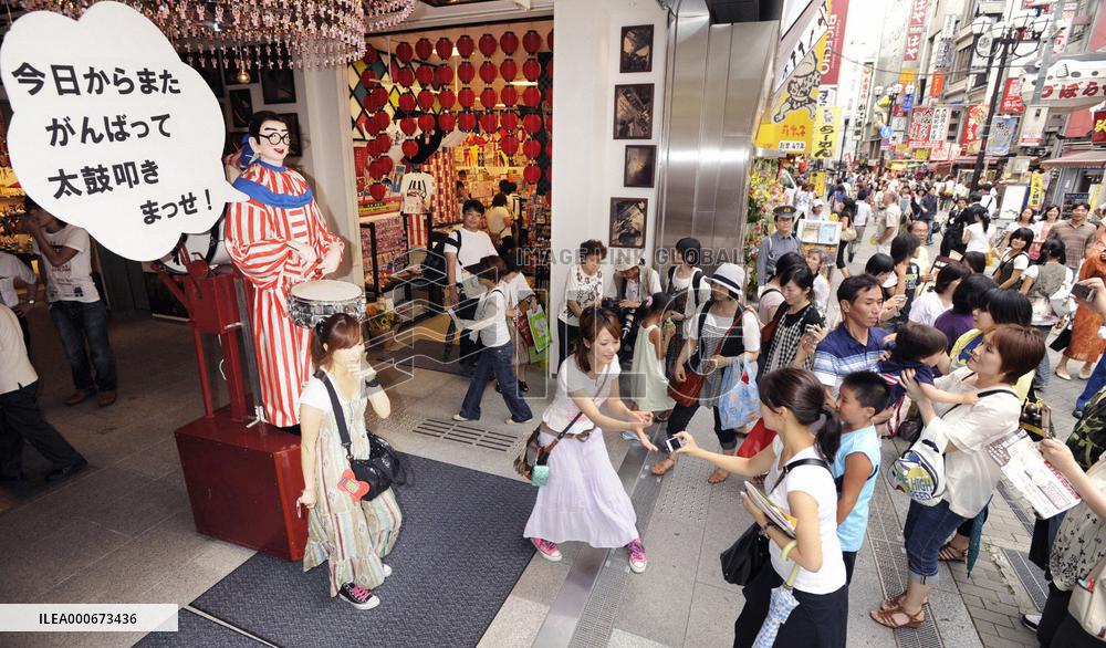 Kuidaore Taro returns to Osaka's Dotonbori
