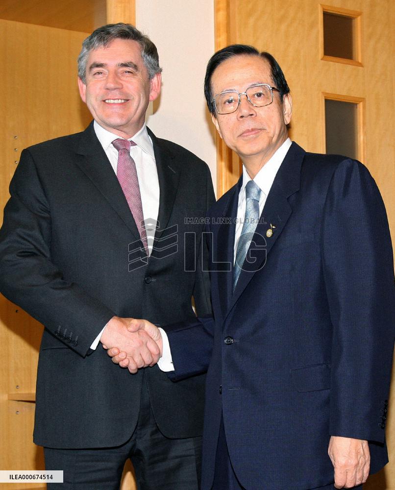 British PM Brown talks with Japanese PM Fukuda