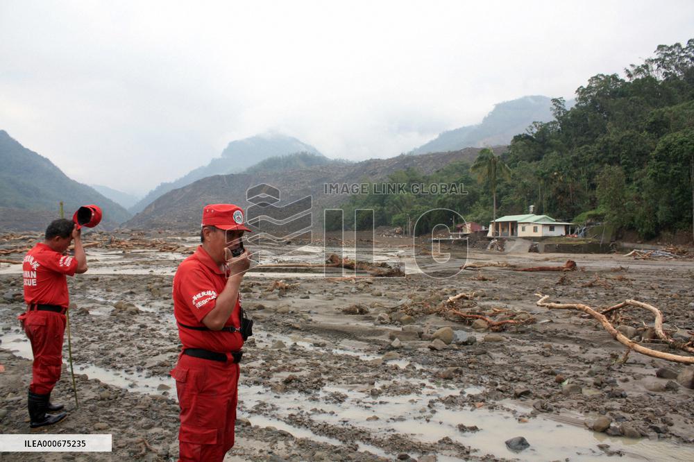Taiwan village severely damaged by typhoon