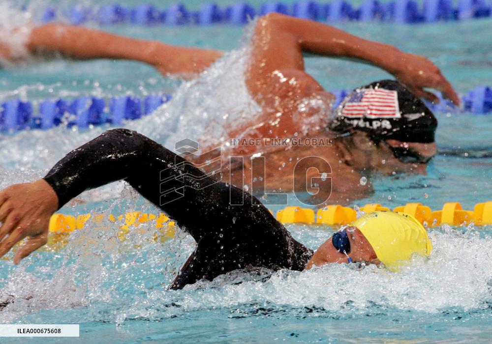 Thorpe places 1st, Phelps 2nd in 200m freestyle semifinals