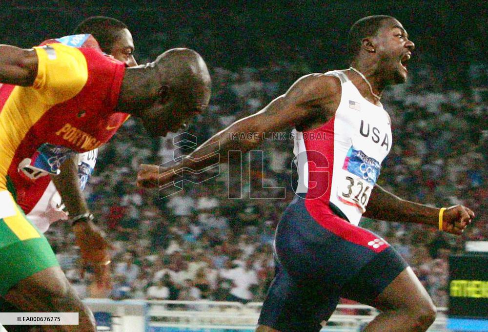 (2)Gatlin wins men's 100m in Olympics