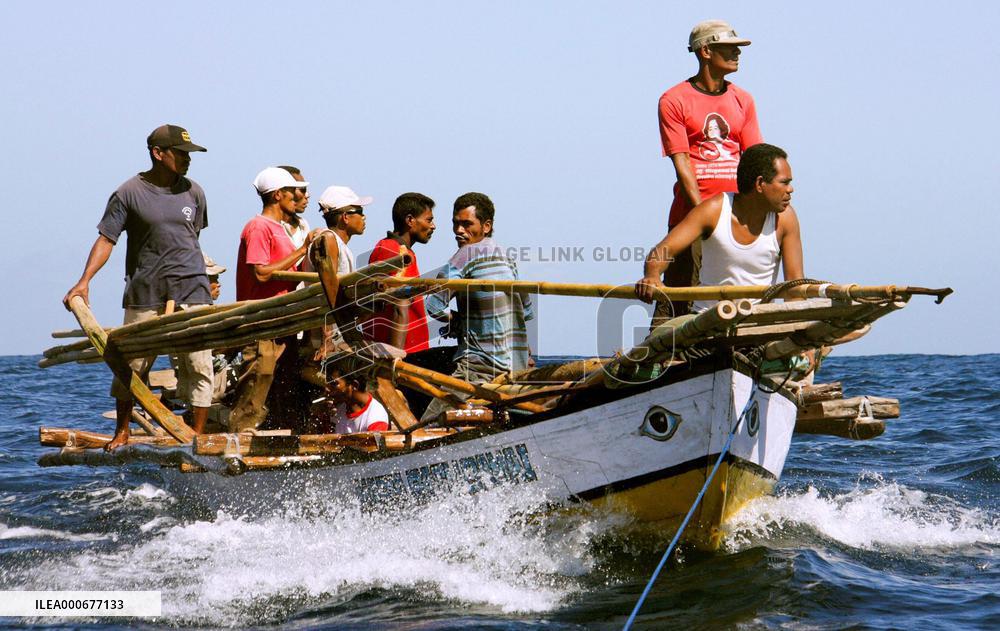 Whale hunters in Indonesia