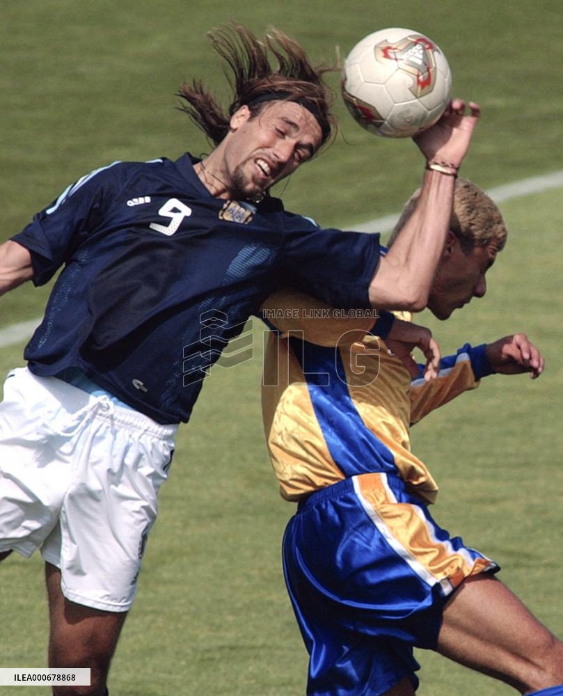 Argentina hold practice match with Vegalta Sendai