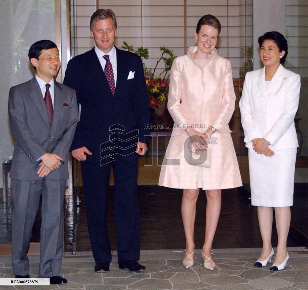 Belgium royal couple visit Japanese crown prince