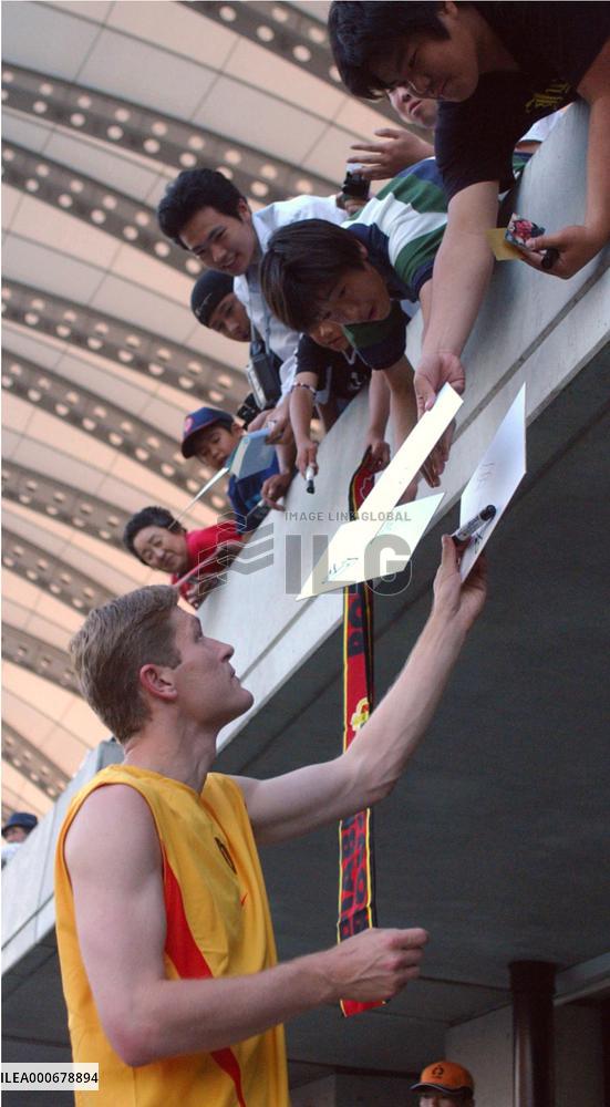 Belgium's soccer squad play friendly in Kumamoto