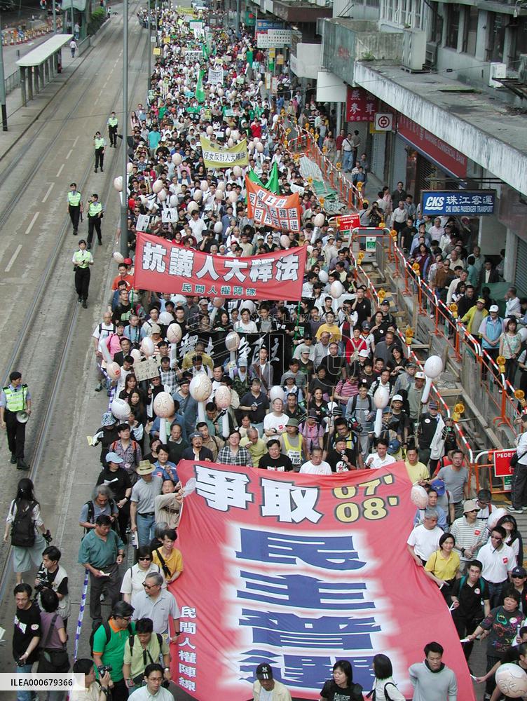 Thousands protest China's ruling on H.K. democracy reform